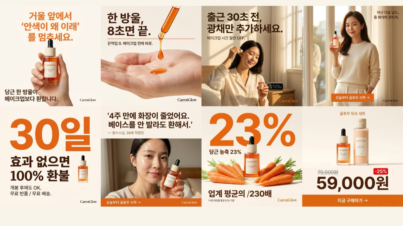 클로드 코드로 만든 광고 소재 8종