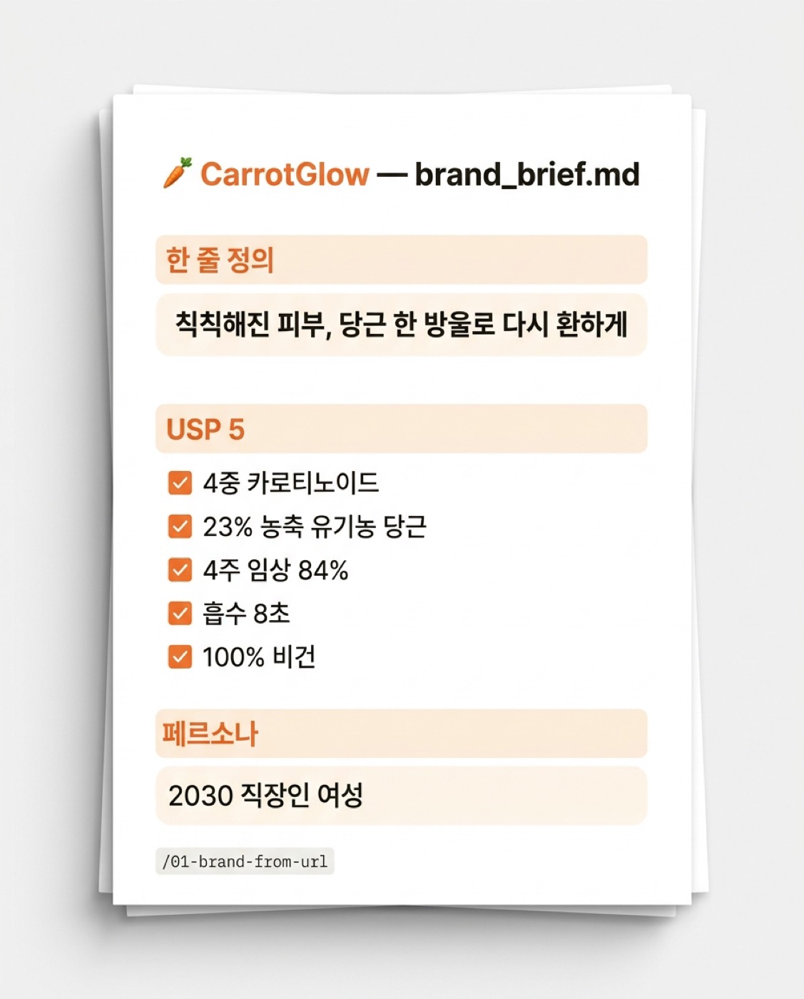 1Page 브랜드 브리프